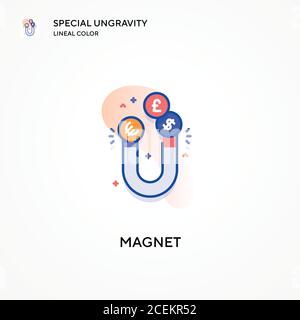 Magnet special ungravity lineal color icon. Modern vector illustration concepts. Easy to edit and customize. Stock Vector