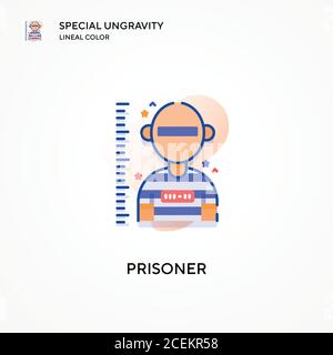 Prisoner special ungravity lineal color icon. Modern vector illustration concepts. Easy to edit and customize. Stock Vector
