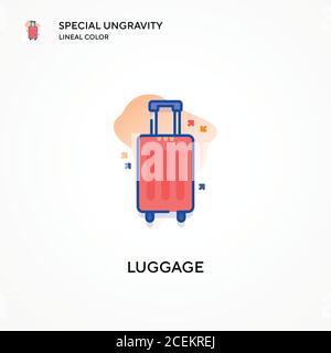 Luggage special ungravity lineal color icon. Modern vector illustration concepts. Easy to edit and customize. Stock Vector