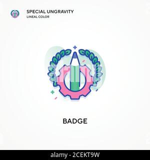 Stamp special ungravity lineal color icon. Modern vector illustration ...