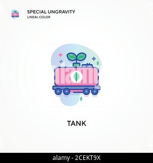 Tank special ungravity lineal color icon. Modern vector illustration concepts. Easy to edit and customize. Stock Vector