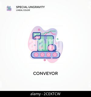 Conveyor special ungravity lineal color icon. Modern vector illustration concepts. Easy to edit and customize. Stock Vector