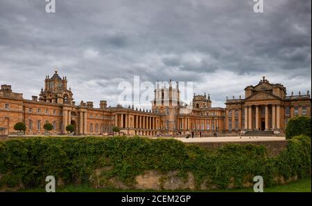 Blenheim Palace in Woodstock, Oxfordshire, the principal residence of the Dukes of Marlborough and birthplace of Winston Churchill