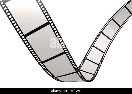 Old retro film strip with empty frames, 3D rendering Stock Photo