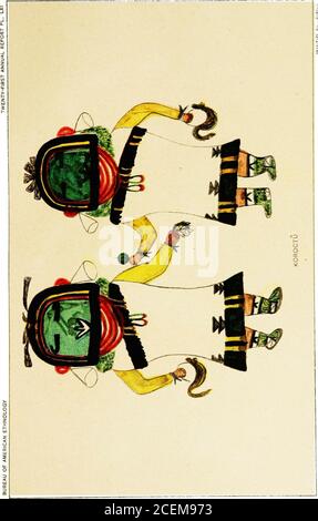 . Hopi Katcinas drawn by native artists. Stock Photo