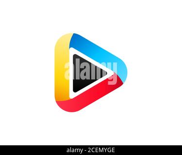 Play button icon logo. Creative media concept. Vector on isolated white background. EPS 10 Stock Vector