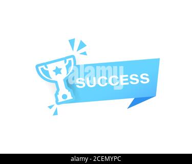Success label. For marketing or business. Vector on isolated white background. EPS 10 Stock Vector
