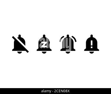 Notification bells set icon. Messaging alarm. Channel messaging reminders bells. Vector on isolated white background. EPS 10 Stock Vector