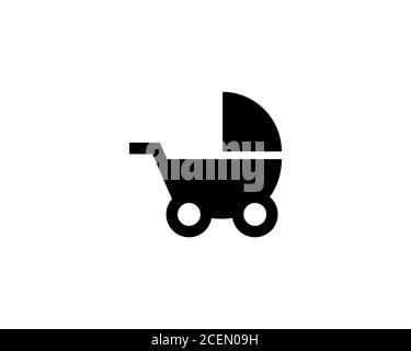 Child carriage icon. Pram sign. Vector on isolated white background. EPS 10 Stock Vector