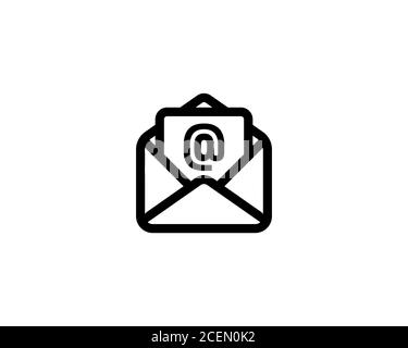 Mail, email, envelope line icon. Open the envelope sign. Vector on isolated white background. EPS 10 Stock Vector