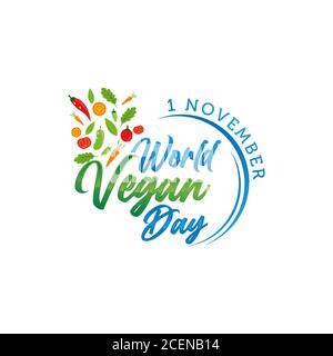 World vegan day vector illustration. Suitable for greeting card, poster and banner. Stock Vector