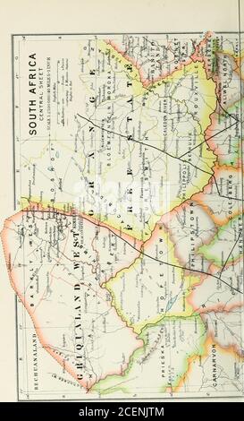 . The Castle Line atlas of South Africa : a series of 16 plates, printed in colour, containing 30 maps and diagrams, with an account of the geograaphical features , the climate, the mineral and other resources, and the history of South Africa. And an index of over 6,000 names. Stock Photo