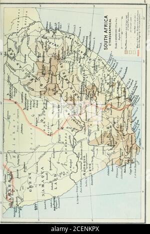 . The Castle Line atlas of South Africa : a series of 16 plates, printed in colour, containing 30 maps and diagrams, with an account of the geograaphical features , the climate, the mineral and other resources, and the history of South Africa. And an index of over 6,000 names. Stock Photo