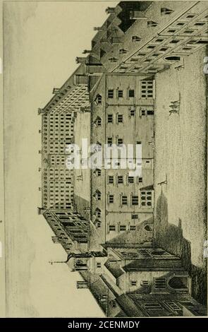 . Memoirs of the city of London and its celebrities. ower, after taking a circuit roundLondon, terminated nearly at the foot of the pres-ent Blackfriars Bridge; running parallel with, andto the east of, the Fleet River. Here stood a strongfortress, the western Arx Palatina of the city, theremains of which were afterward used in construct-ing the neighbouring palace of Bridewell. Bridewell, which stood on the west side of theFleet River, and the walls of which were washedby its waters, appears to have been a formidablefortress in the reign of William the Conqueror,and was the residence of our s Stock Photo
