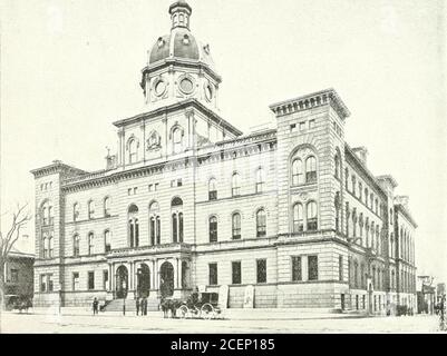 . Portland [Me.] its representative business men and its points of interest. overing almost the whole field of thought, and without excep-tion efficient and well-conducted. lOKlLAND AND IlS JOINIS OF IXTEREST. PUBLIC Buildings and Institutions. The City Government liuilding, or City Hall, as it is generally calleil, is the most costly of Portlandspublic buildings, and is one of the largest, most massive and most imposing, while as regards the complete-ness and conveiiiLMice of its interior arrangements, it will not sutler by comparison with any city buildingin New England. It is of an especial Stock Photo