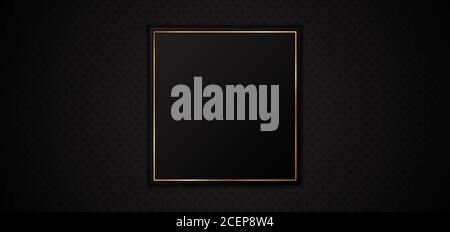 Luxury black design square shape frame pattern background. vector illustration. Stock Vector