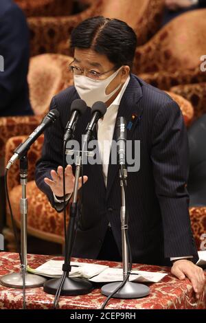 Tokyo, Japan. 2nd Sep, 2020. Japanese Health Minisyter Katsunobu Kato answers a question at Lower House's budget committee session at the National Diet in Tokyo on Wednesday, september 2, 2020. Credit: Yoshio Tsunoda/AFLO/Alamy Live News Stock Photo