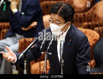Tokyo, Japan. 2nd Sep, 2020. Japanese Health Minister Katsunobu Kato answers a question at Lower House's budget committee session at the National Diet in Tokyo on Wednesday, september 2, 2020. Credit: Yoshio Tsunoda/AFLO/Alamy Live News Stock Photo