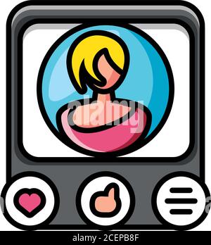 tablet screen with user profile in social network vector illustration design Stock Vector
