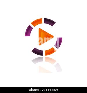 Play icon symbol on the white background. Play icon picture in flat style. Vector illustration EPS.8 EPS.10 Stock Vector