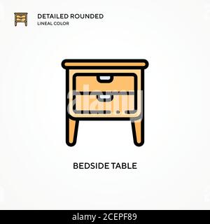 Bedside table vector icon. Modern vector illustration concepts. Easy to edit and customize. Stock Vector