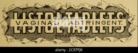 . Modern medicine and bacteriological review. lcerations, bed sores, burns, and all erosions of theskin or mucous membranes. It is a non-toxic, non-irritating combination of thy-mol-iodide, of marked antiseptic properties. As a dusting powder it is a perfectsubstitute for iodoform, with the advantage that it is free from disagreeable odor,and no more expensive, owing to its extreme lightness. Listol is supplied in ounces only, at $1.00 per ounce, prepaid on receipt of price. Order a Sample Package with Literature (Mentioning this Journal). LOTSIL, THE MODERN ANTIPYRETIC,ANALGESIC, AND ANODYNE. Stock Photo