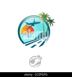 Vector island trendy and modern for travel symbol with color blue. Island symbol isolated on white backgroundVector illustration EPS.8 EPS.10 Stock Vector