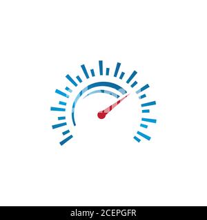 Abstract design speedometer icon isolated on white background. Flat design icon symbol speedometer. Vector illustration EPS.8 EPS.10 Stock Vector