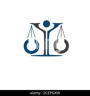 Ancient scales or Justice scales shape people. Simple and flat style justice scale. Vector illustration EPS.8 EPS.10 Stock Vector