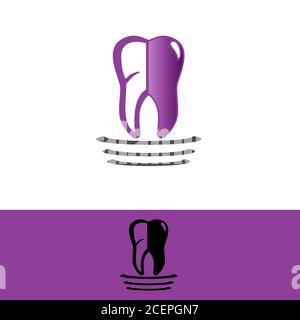 Dental icon trendy and modern dental symbol with color purple. Flat design dental icon isolated on white background. Vector illustration EPS.8 EPS.10 Stock Vector
