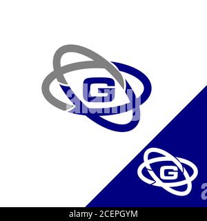 Orbit design letter G with color blue. Flat design letter G. Vector illustration EPS.8 EPS.10 Stock Vector