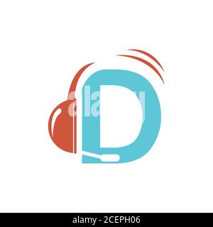 Headphones icon trendy and modern symbol with letter D for graphic and web design. Headphones icon isolated on white background. Vector illustration E Stock Vector