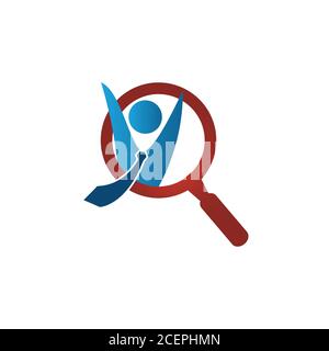 Design magnifying glass and abstract people for element design. Stock vector illustration isolated on white background. Vector illustration EPS.8 EPS. Stock Vector