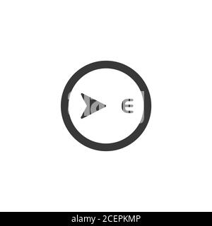 East direction. Isolated compass icon. Weather glyph vector illustration Stock Vector