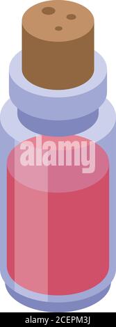 Red potion essential oils icon, isometric style Stock Vector