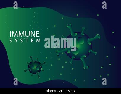 immune system with virus cell vector illustration design Stock Vector