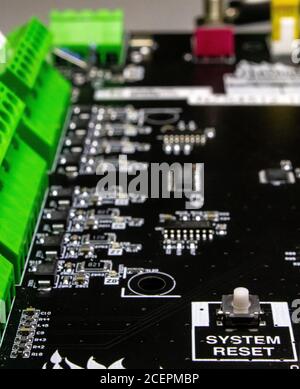 portrait reset whole system panel button across zones Stock Photo