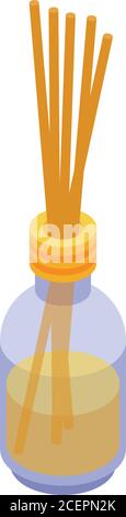 Fragrance sticks diffuser icon, isometric style Stock Vector