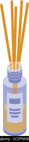 Flower sticks diffuser icon, isometric style Stock Vector