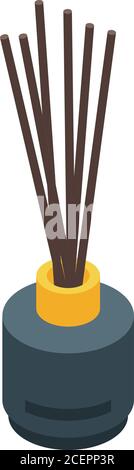 Black royal sticks diffuser icon, isometric style Stock Vector
