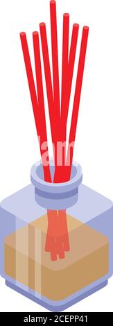 Zen sticks diffuser icon, isometric style Stock Vector
