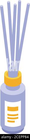 Spa sticks diffuser icon, isometric style Stock Vector