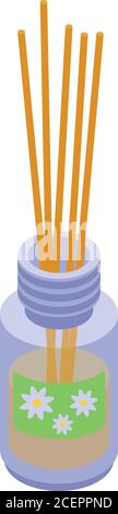 Wooden sticks diffuser icon, isometric style Stock Vector