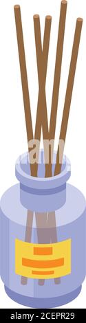 Perfume sticks diffuser icon, isometric style Stock Vector