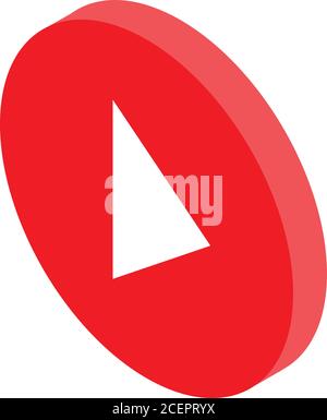 Home training video play icon, isometric style Stock Vector