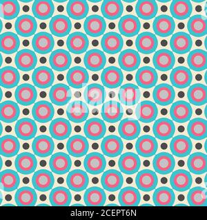Geometrical pattern in retro colors, seamless vector background Stock Vector