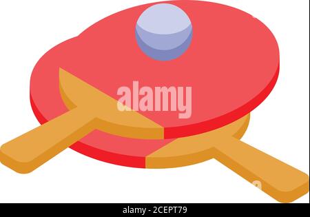 Home training ping pong icon, isometric style Stock Vector