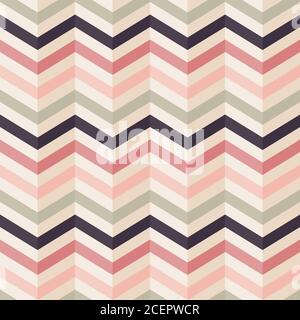 Fashion zigzag pattern in retro colors, seamless vector background Stock Vector