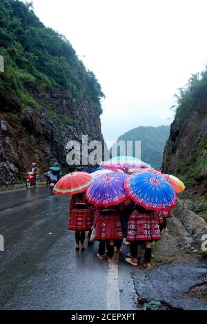 daily life, Hmong, Moc Chau, Son La province, Vietnam Stock Photo