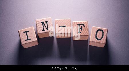 Info Word Written on Wooden Cubes Stock Photo